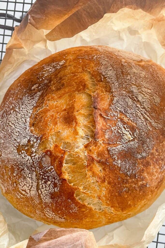 boule of homemade bread