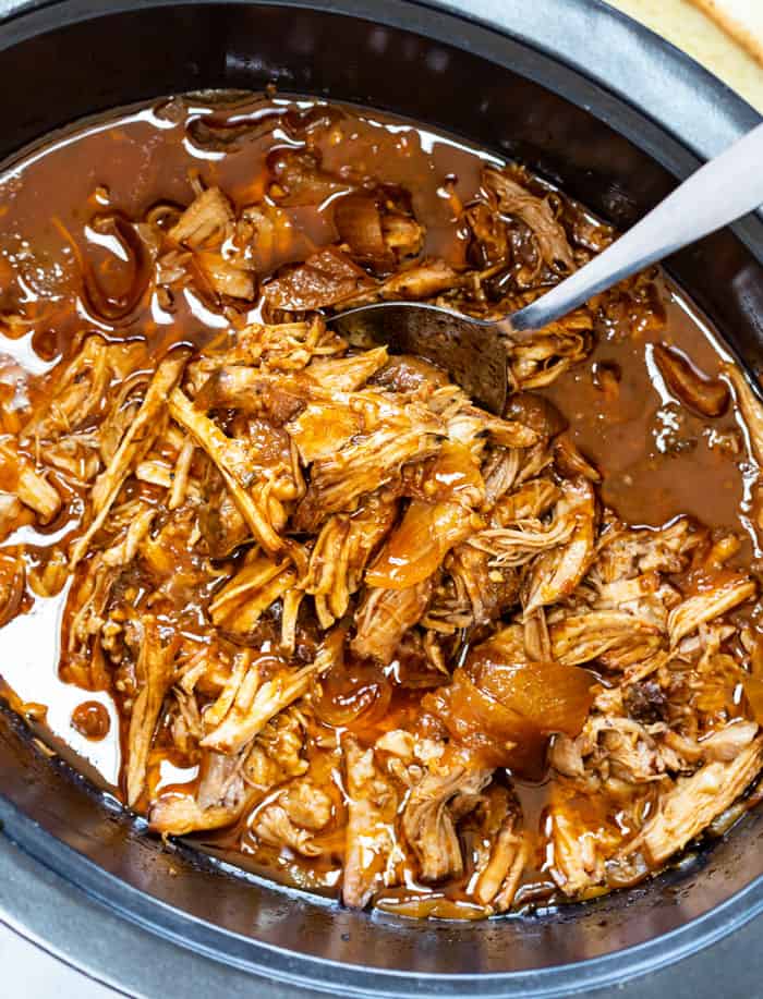 pork barbecue in a show cooker