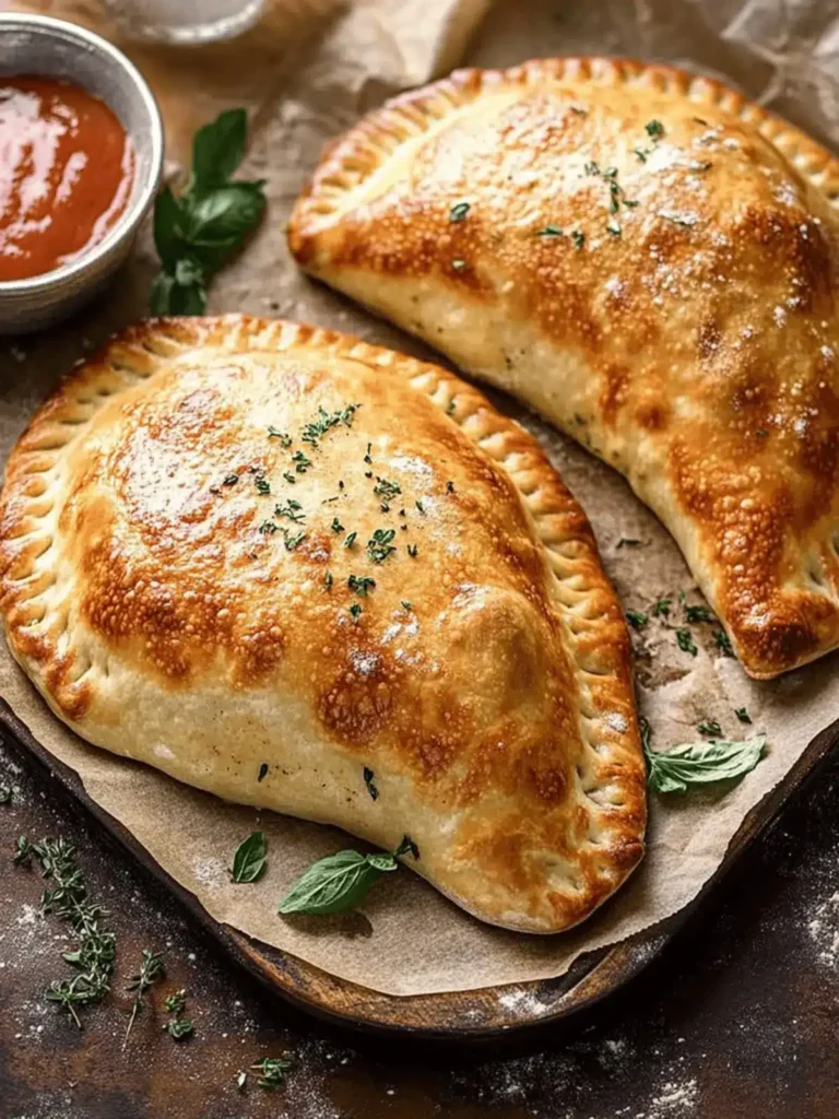 spinach ricotta calzones on brown paper