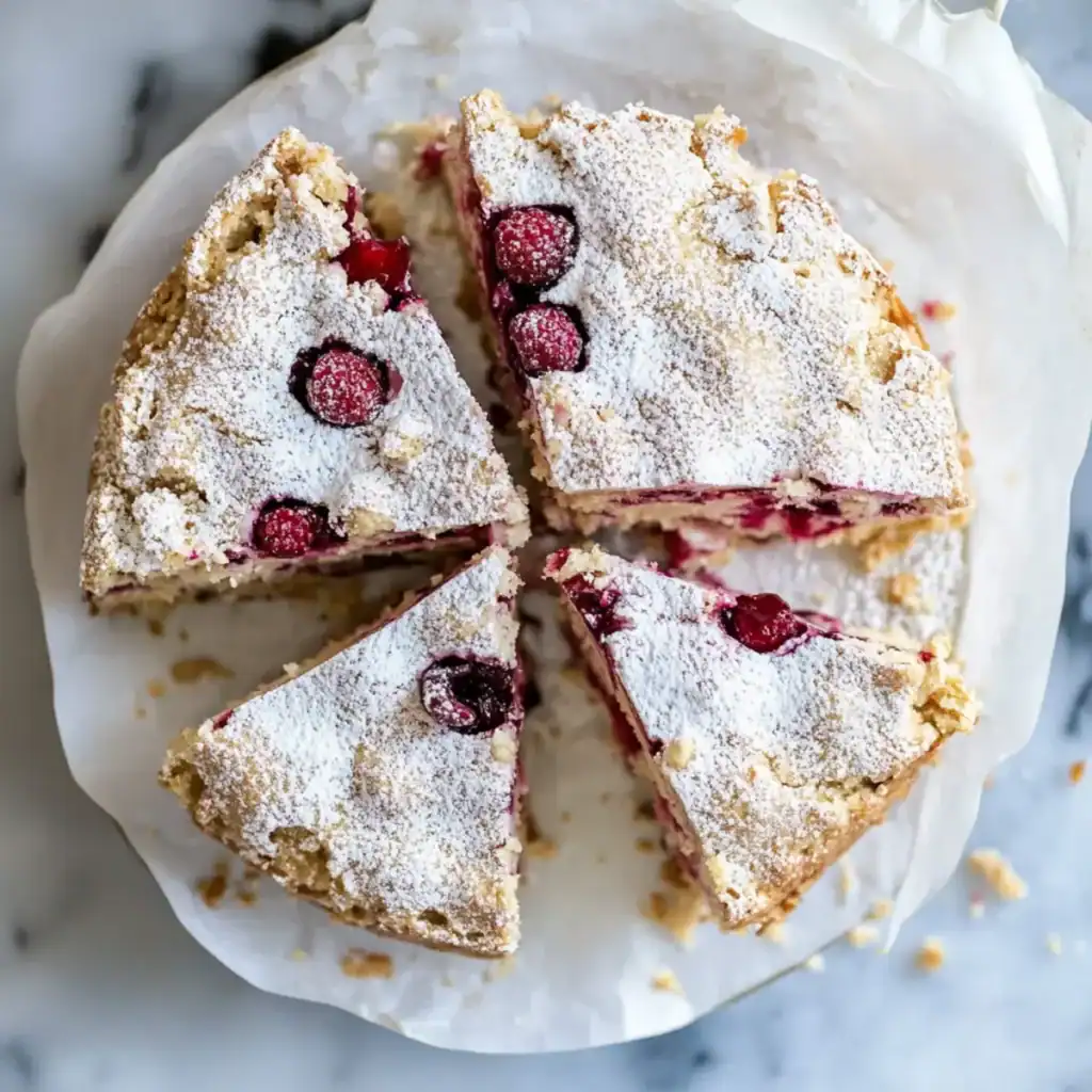 summer berry cake on a plate