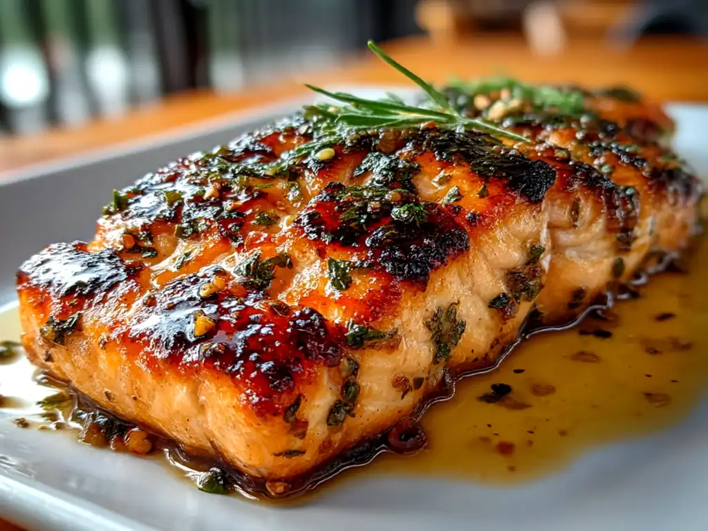 grilled salmon on a plate