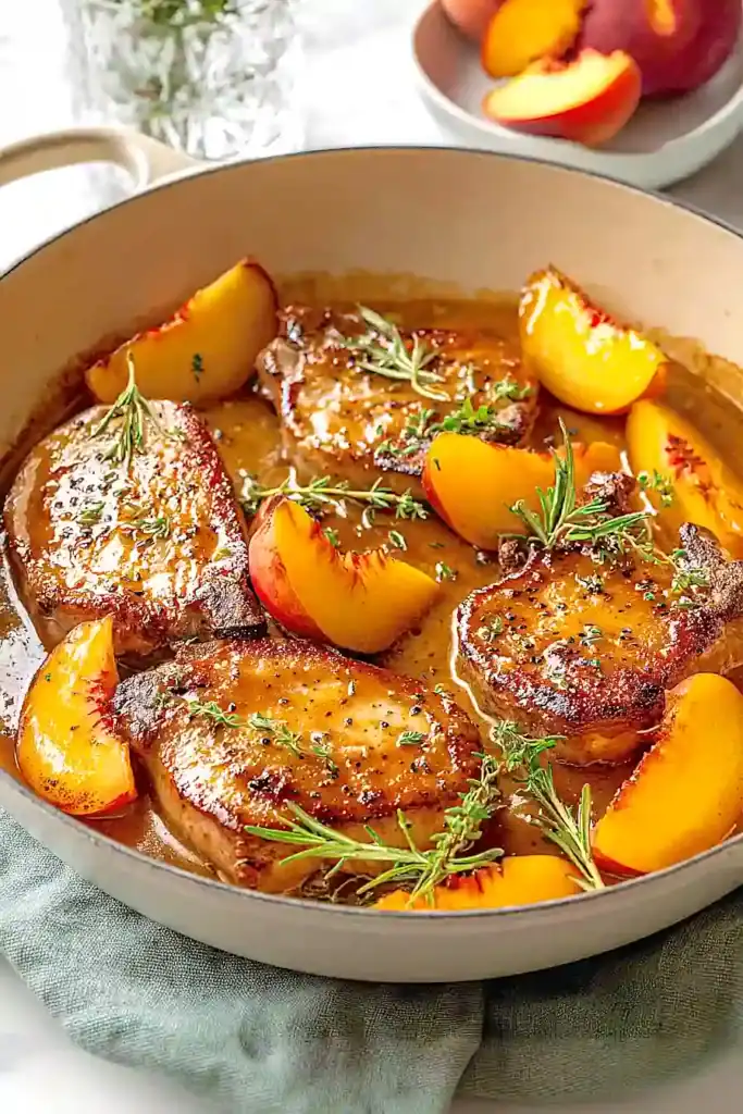peach pork chops