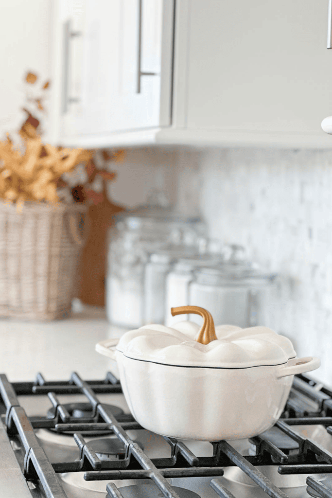 pumpkin Dutch oven on a stove