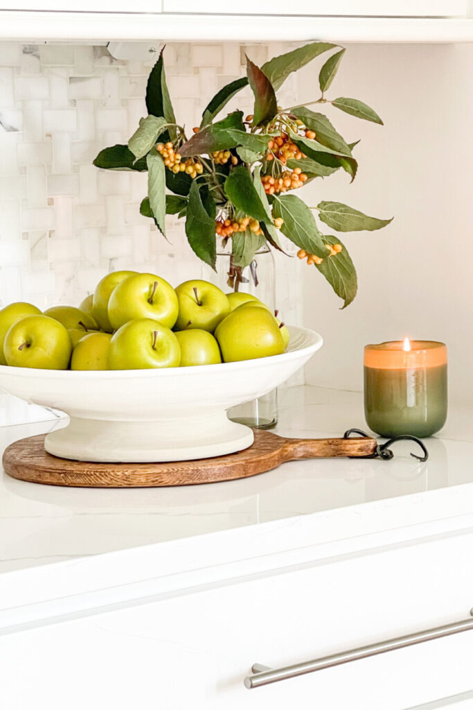 fall arrangement on a kitchen counter