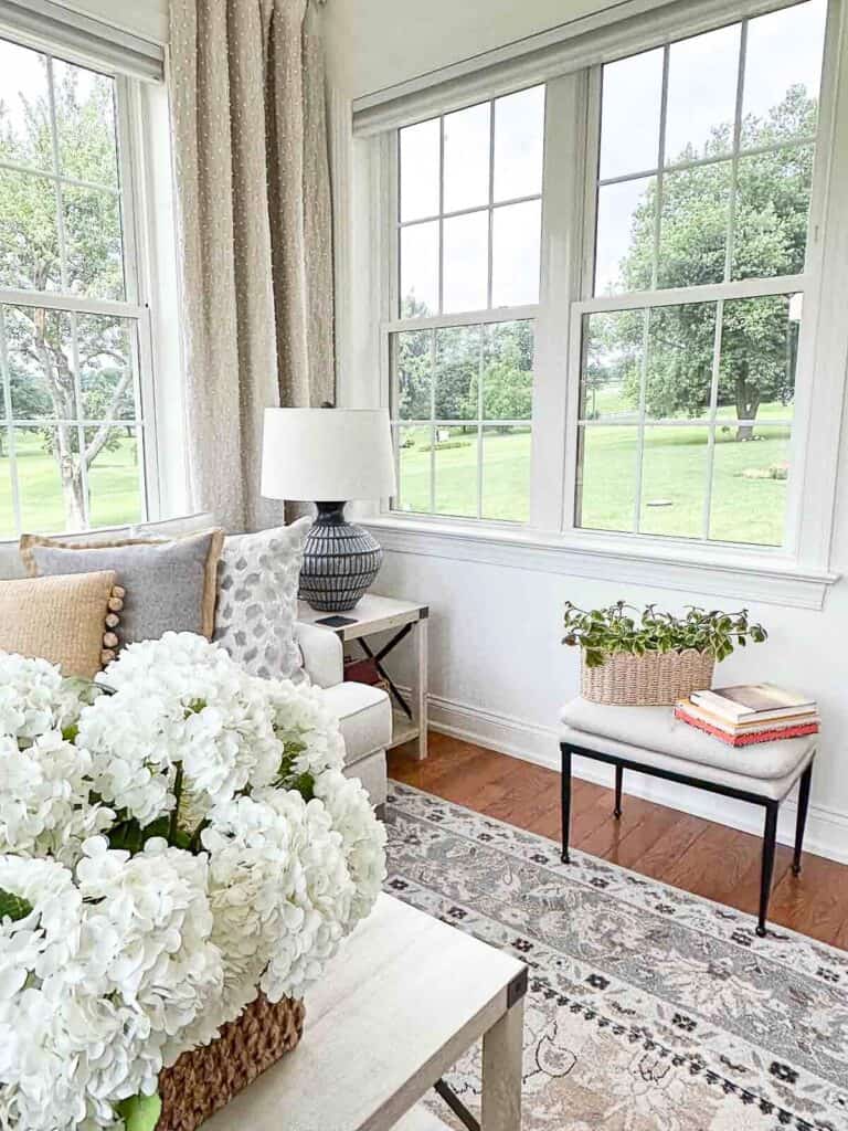 SMALL UPHOLSTERED BENCH AND RT. SIDE OF THE ROOM 1