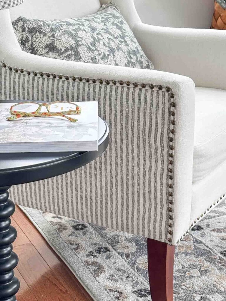 side of accent chair