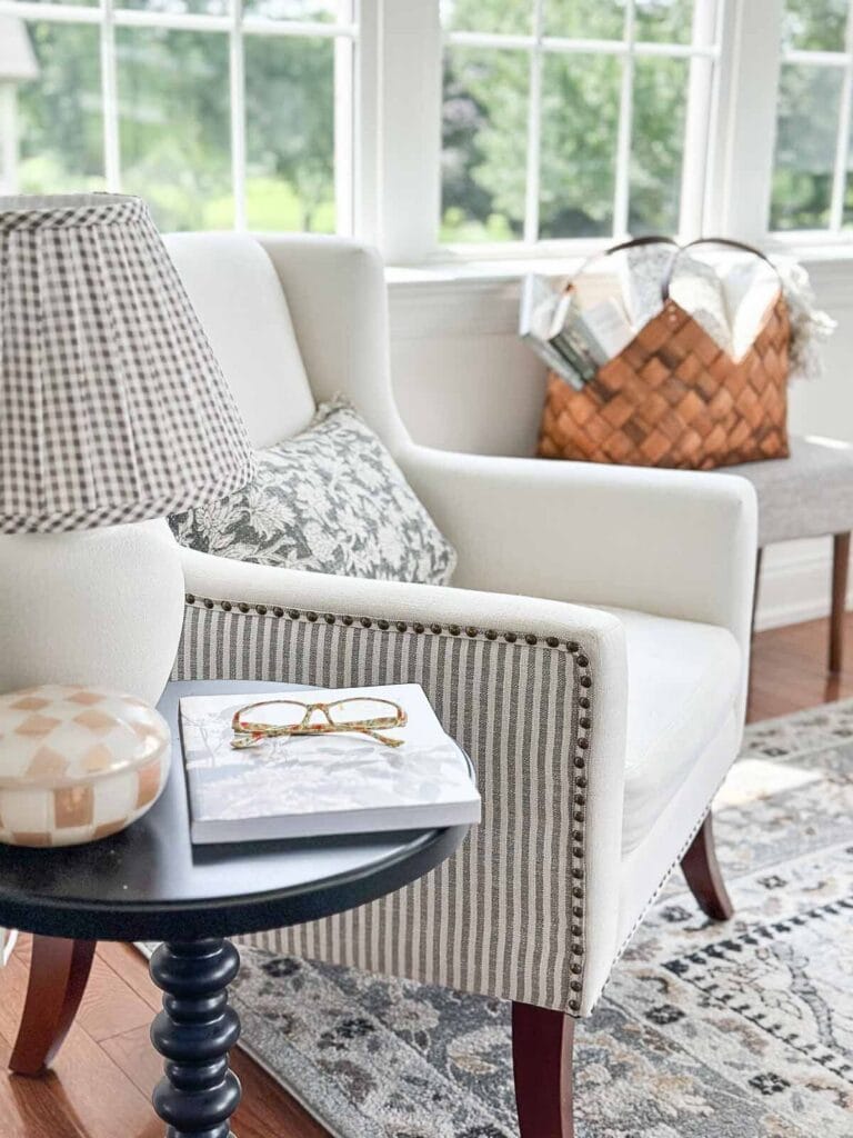side chair in the sunroom