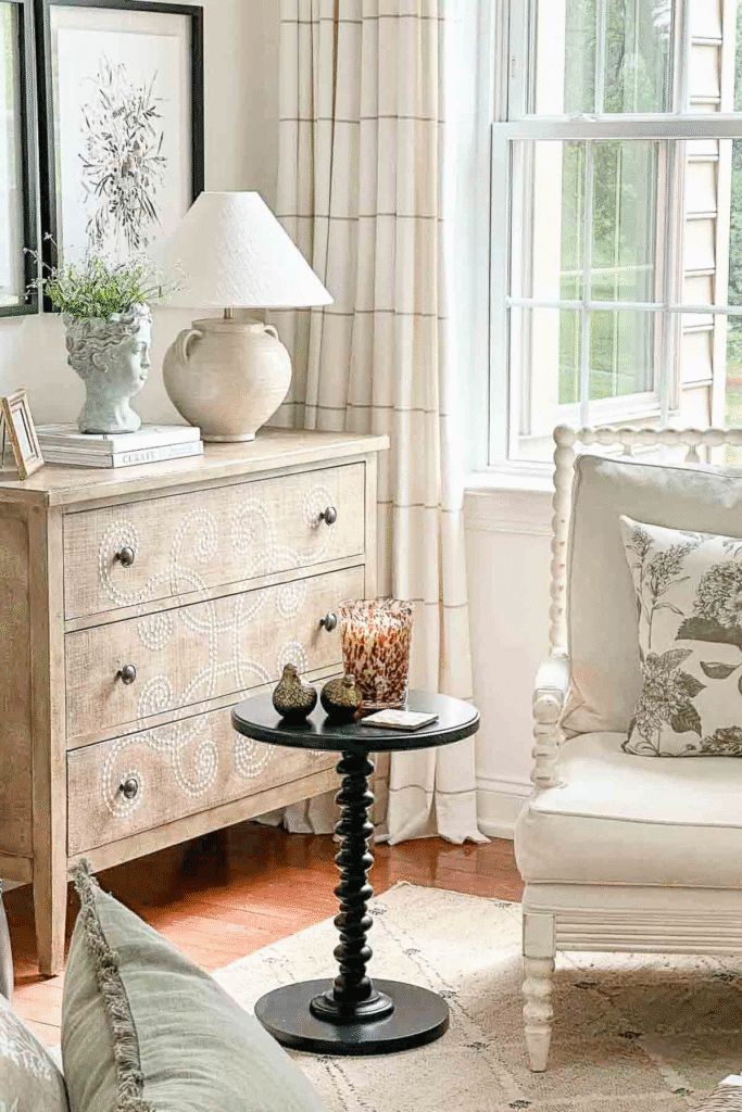 decor on a brown chest