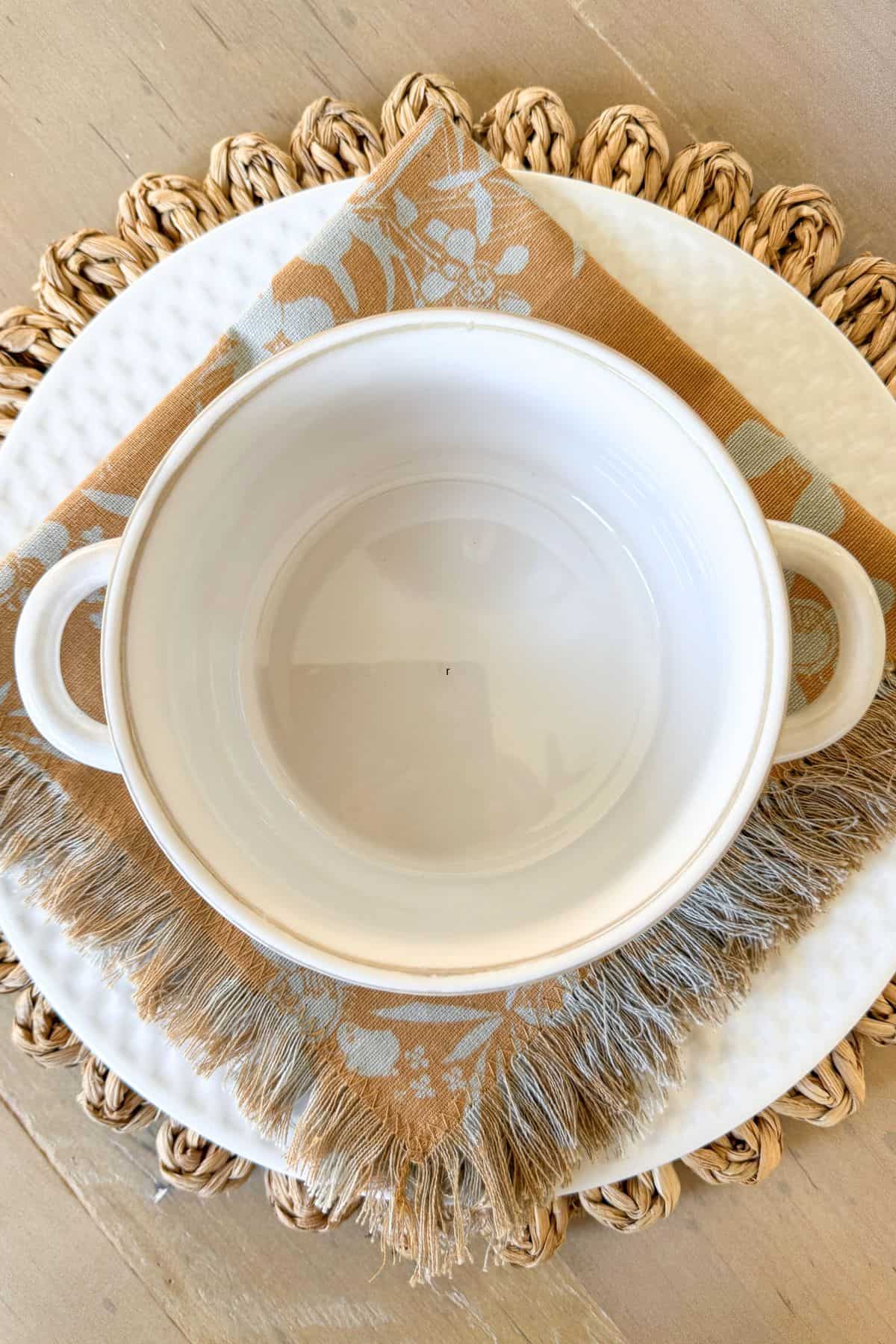 place setting with a bowl