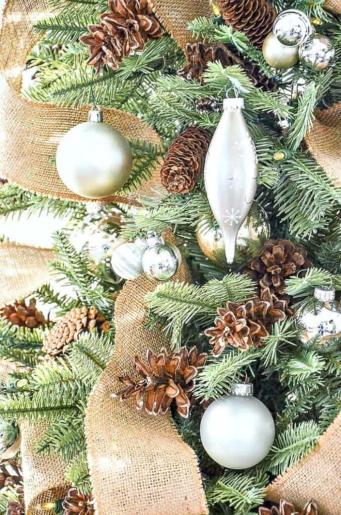 decorations on a Christmas tree