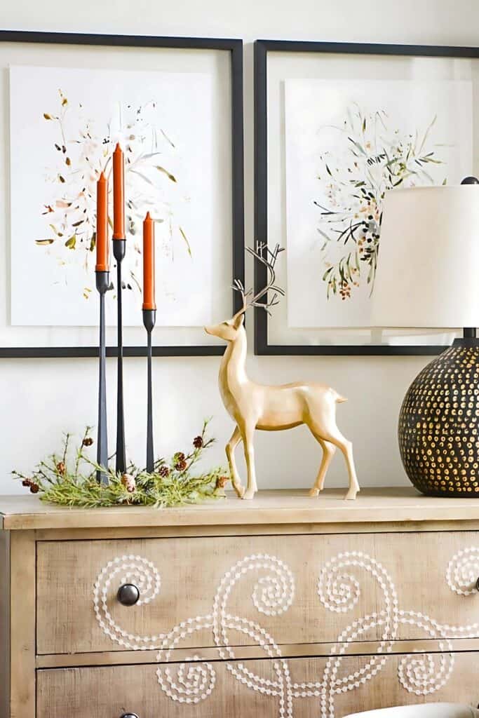 Candlesticks in a wreath