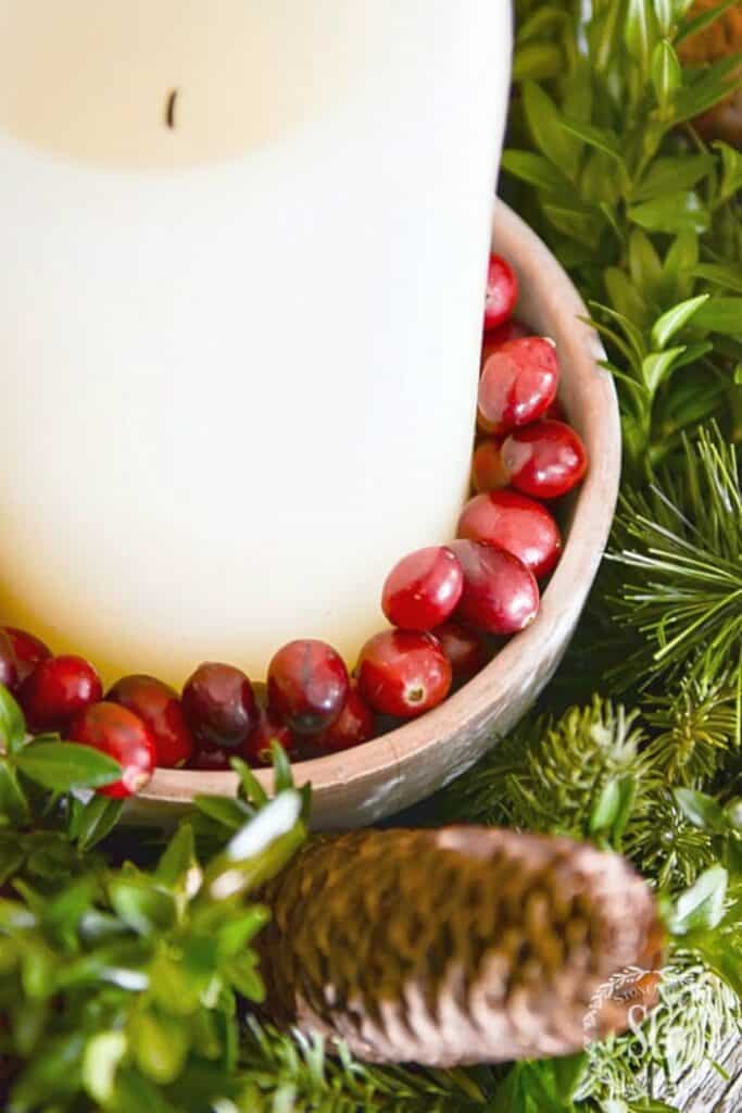 Christmas arrangements with  cranberries