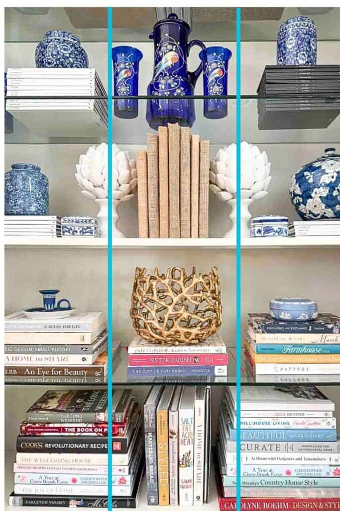 decorating a curio using the grid method for balance