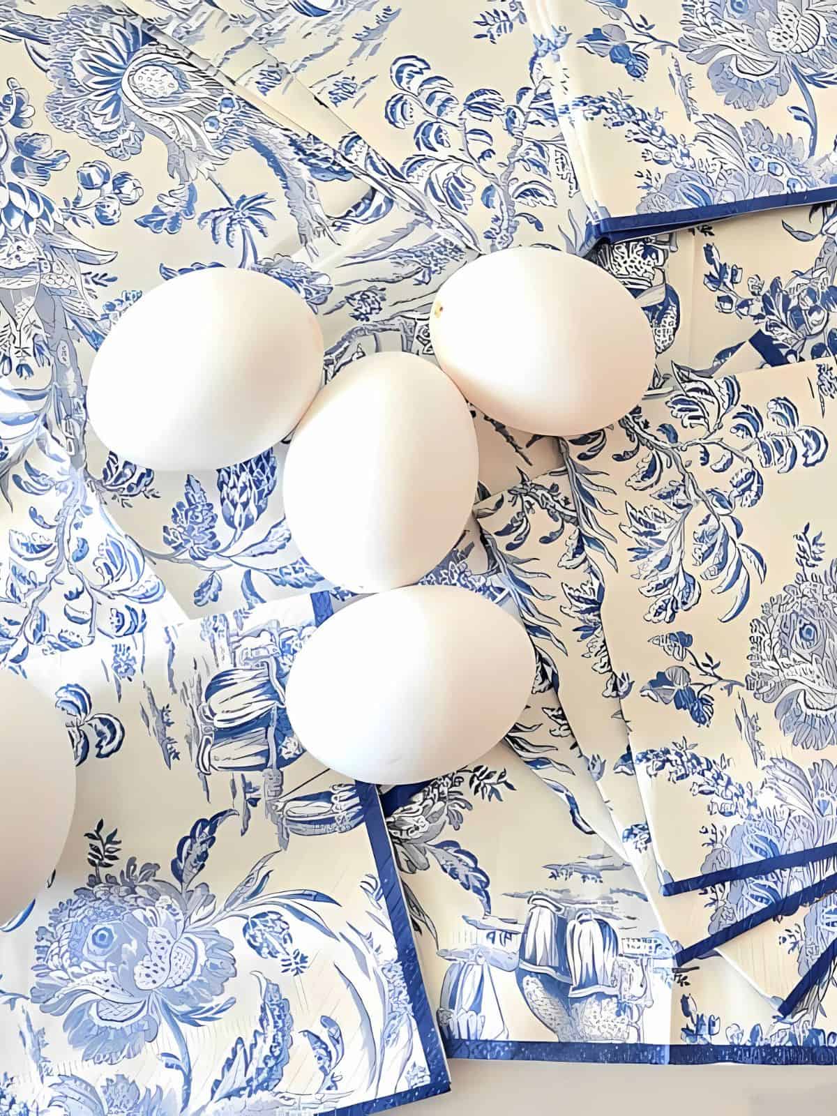 Chinoiserie Decoupage Eggs-eggs and chinoiserie napkins