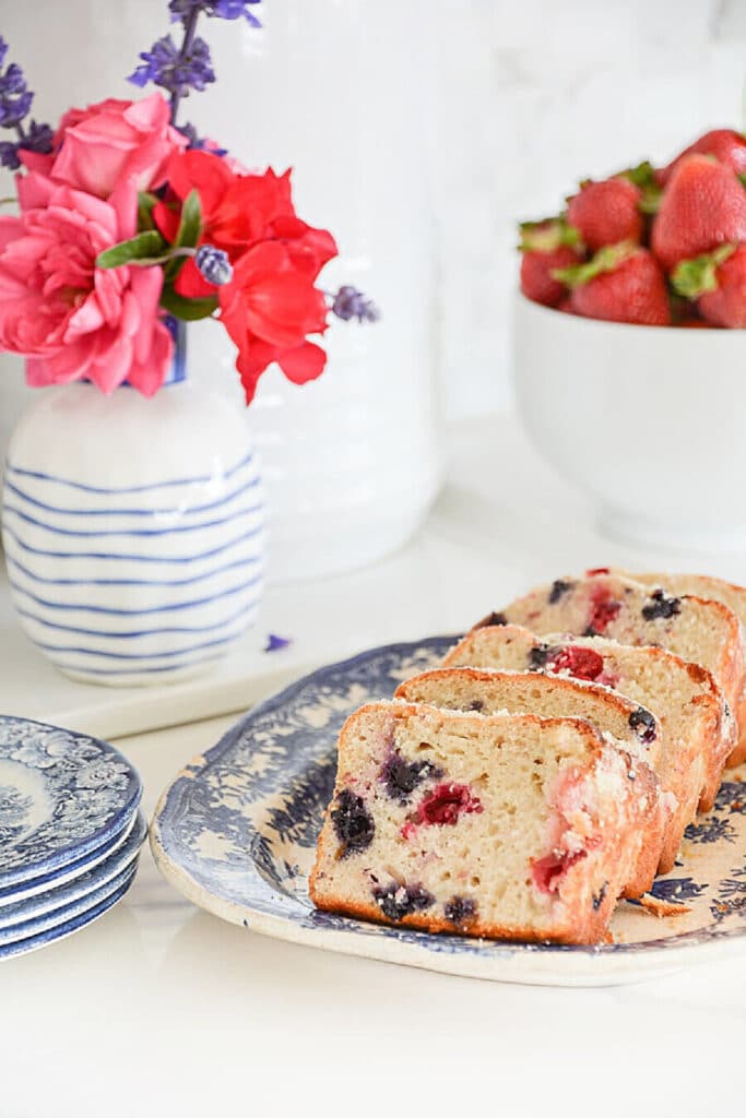 berry quick bread on a breakfast buffet