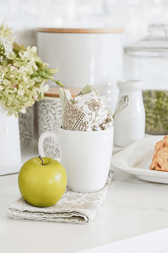 coffee mug in a fall coffee bar