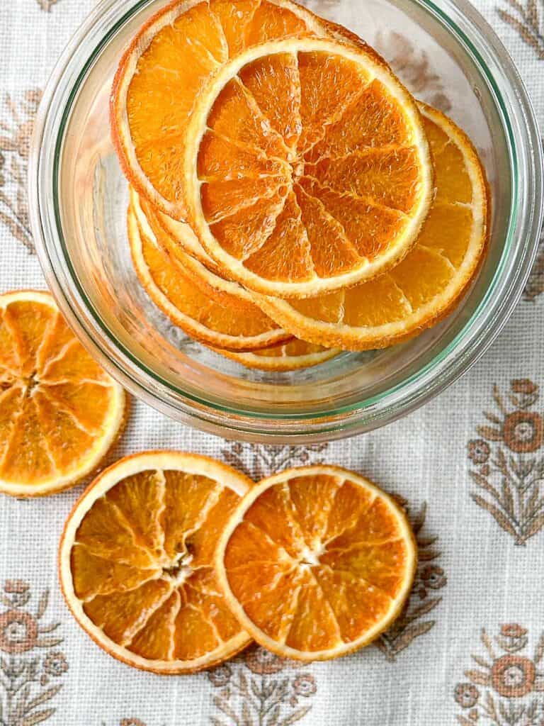 jar of dried oranges