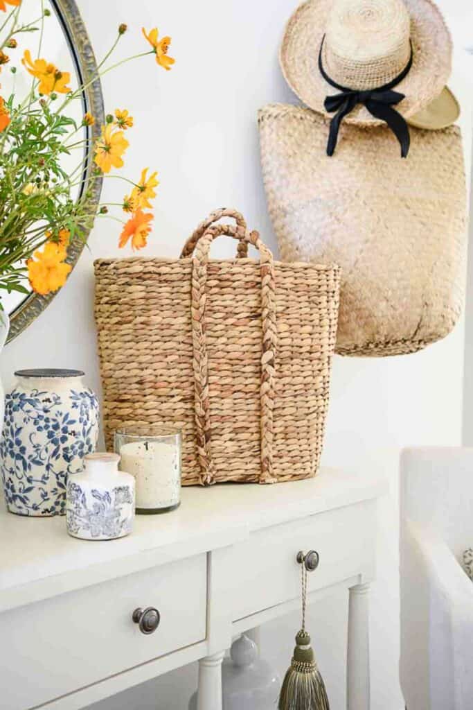 basket in the foyer