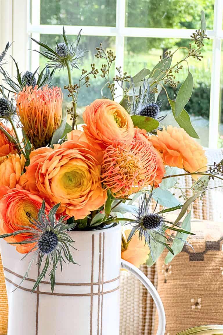 vase of fall flowers