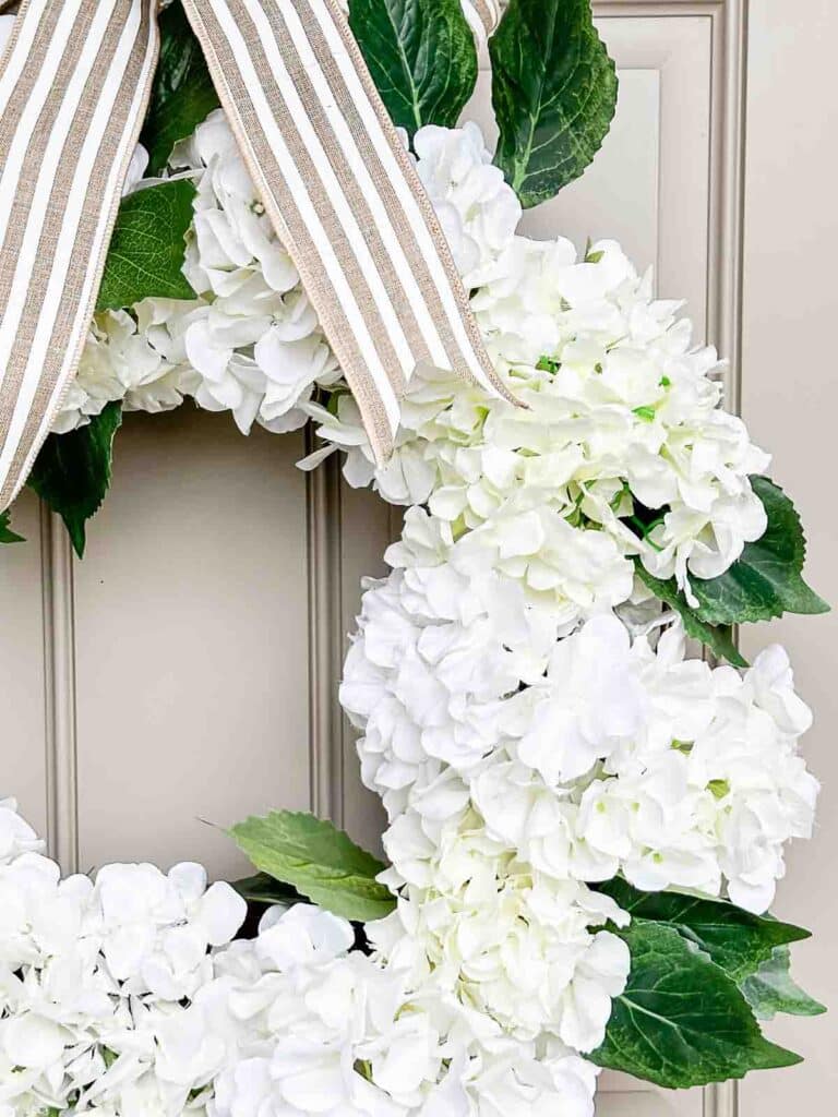 WHITE HYDRANGEA WREATH- section of hydrangea wreath