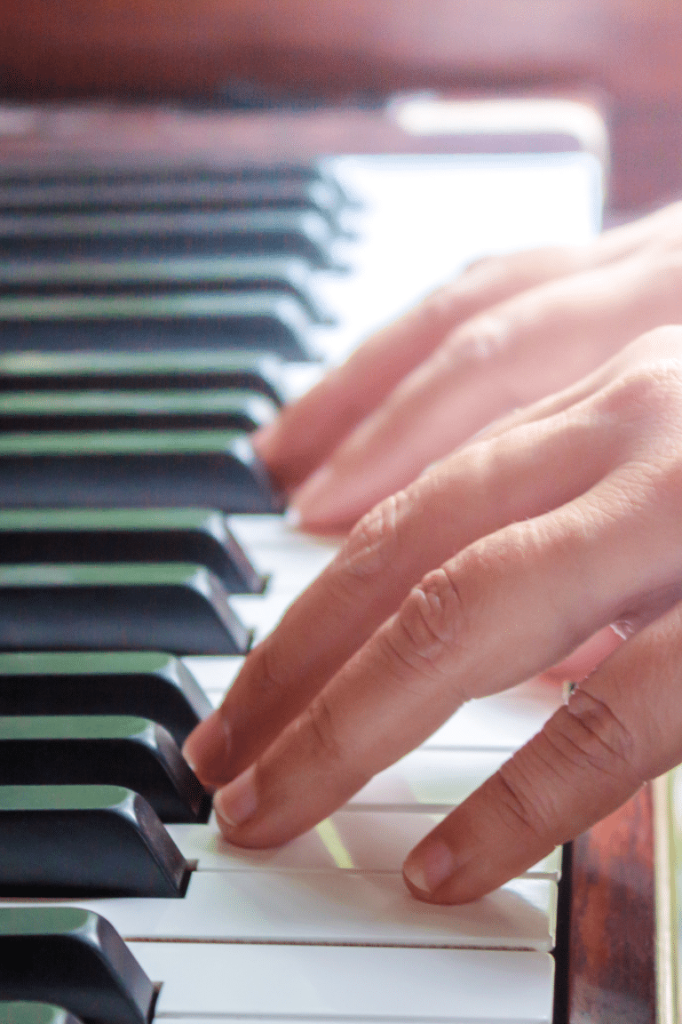 woman playing the piano