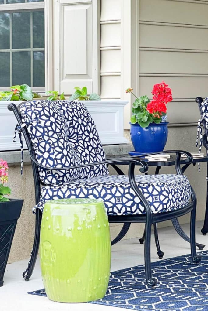 drink table on a summer patio