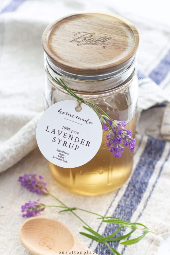 jar of lavender syrup