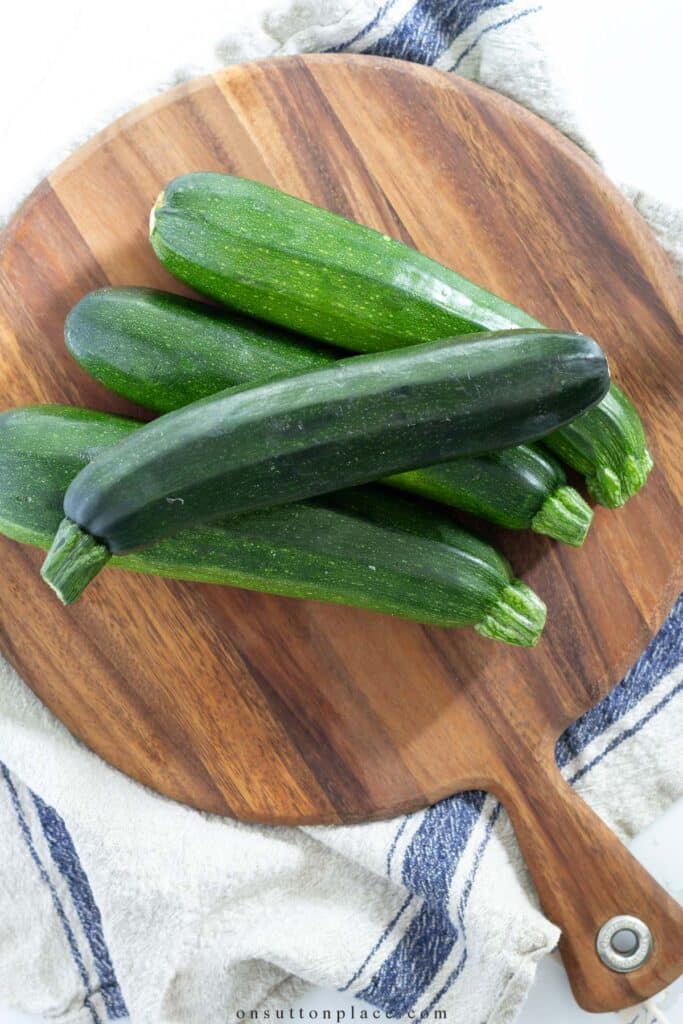 zucchini on a wooden board