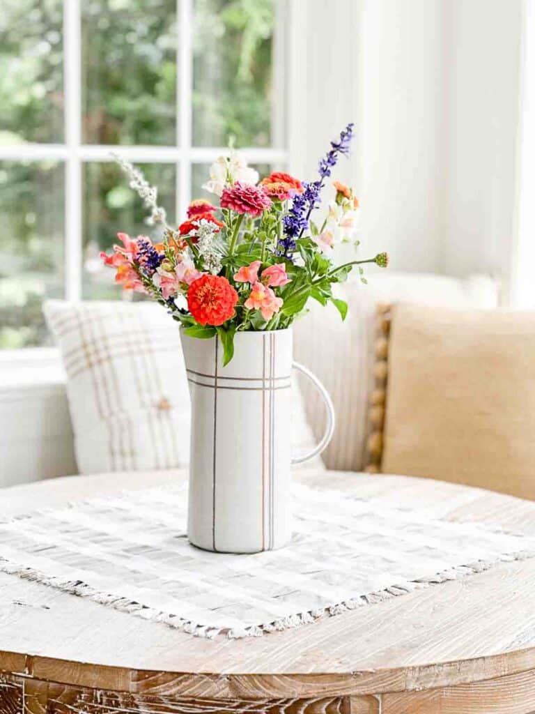 cut flowers on a table