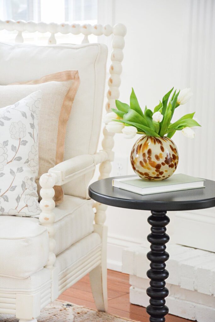 drink table next to a chair