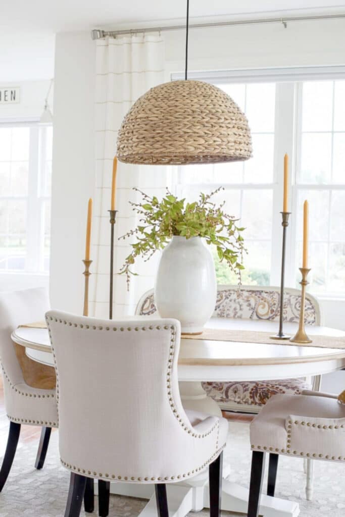 Dining Room With Large Centerpiece- Decorating Mistakes
