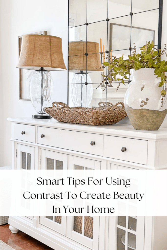 contrast on the white buffet