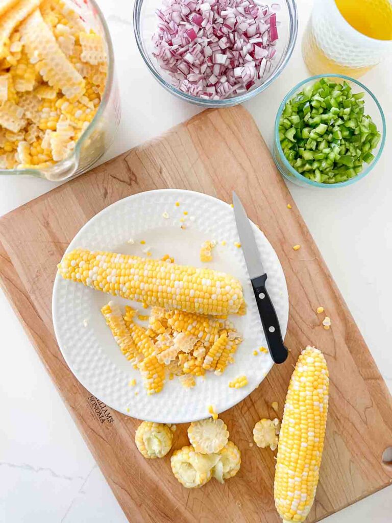 ingredients in fresh corn salad