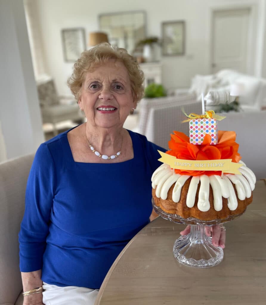 mom with birthday cake