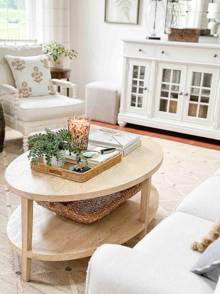 Texture- baskets on the coffee table