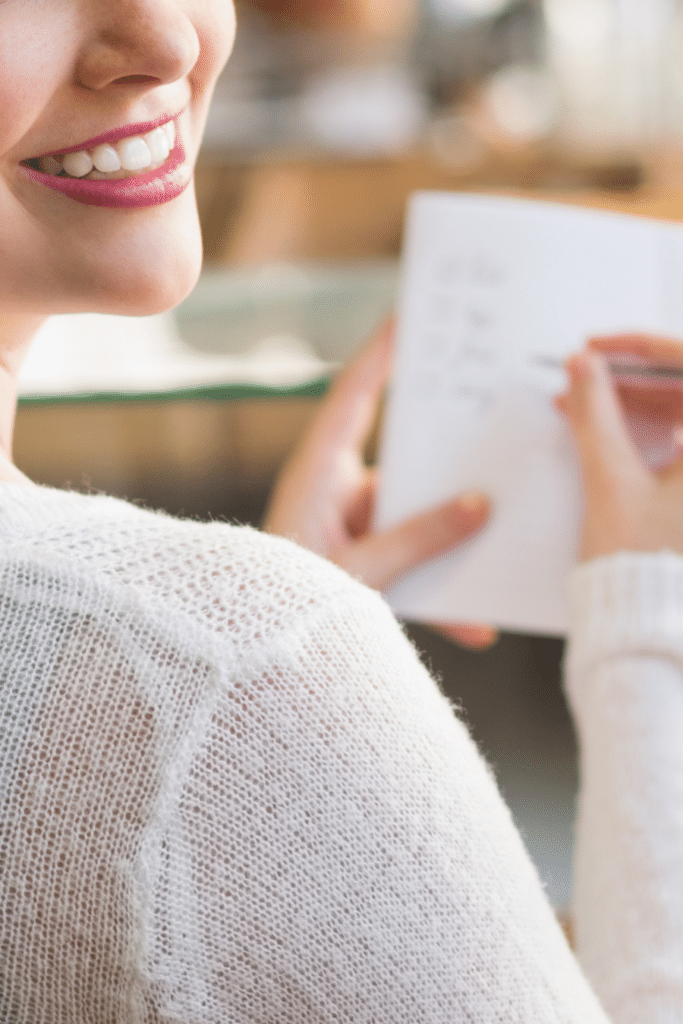 woman making a list