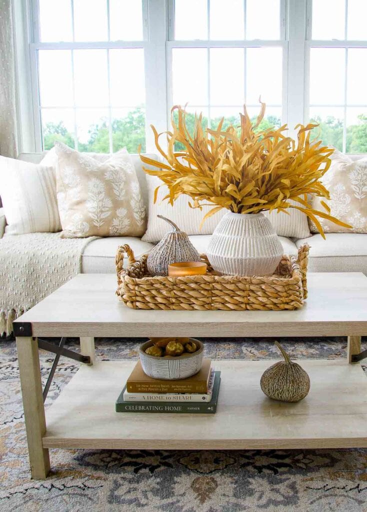 fall arrangement in a basket