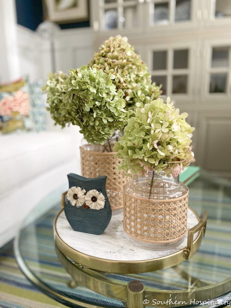 drying hydrangeas in containers
