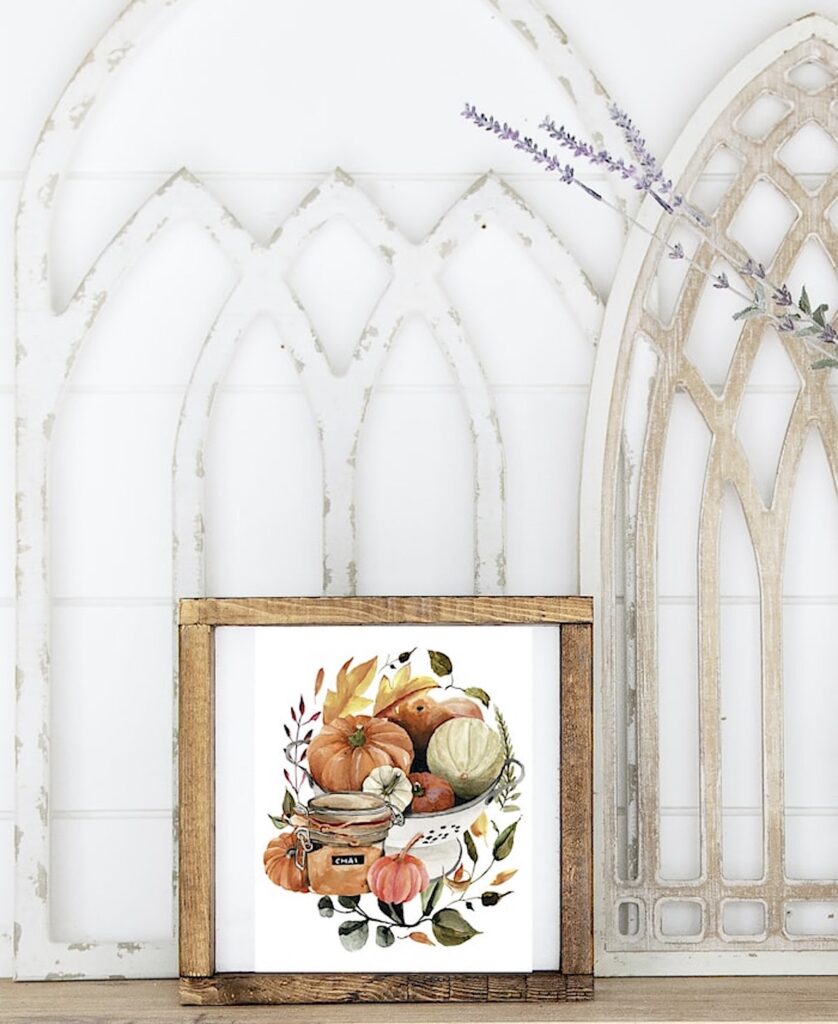 free fall printable in a frame