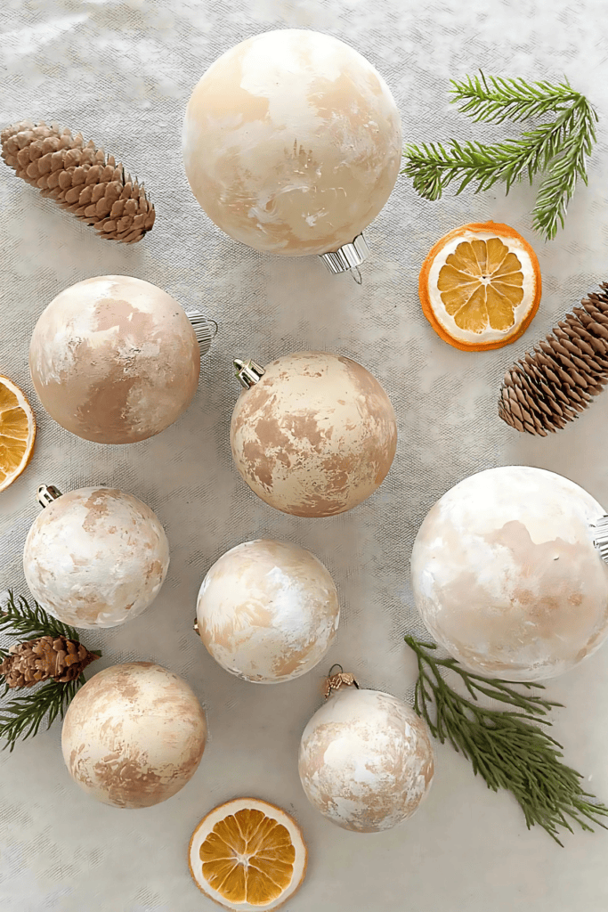 handmade ornaments and dried oranges