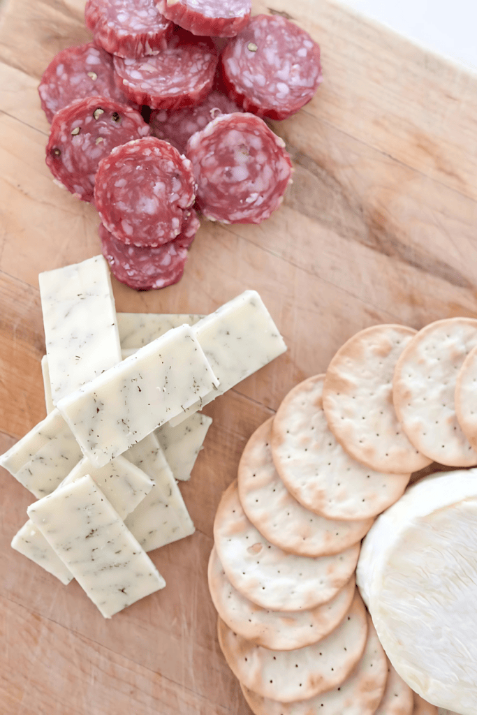 cheese on charcuterie board