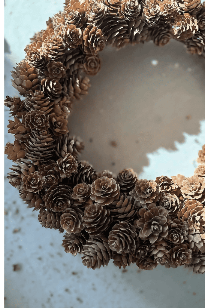 MINI PINECONE WREATH- PINECONES ADDED TO SIDES