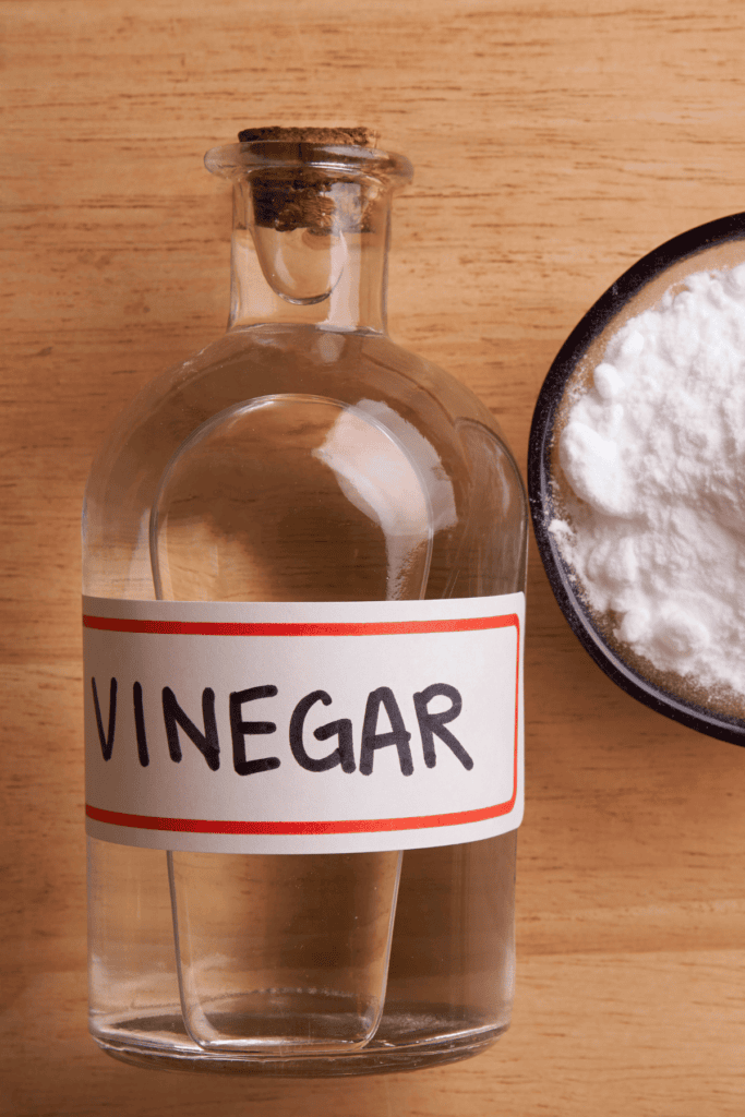 vinegar in a glass bottle with a cork top