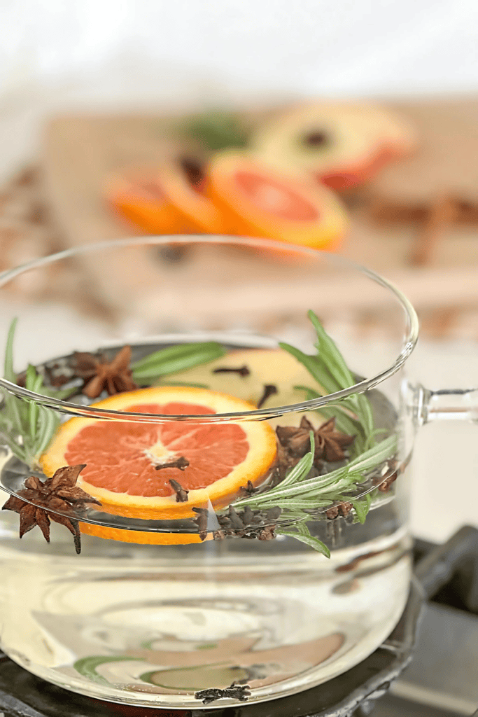 fall simmer pot with oranges