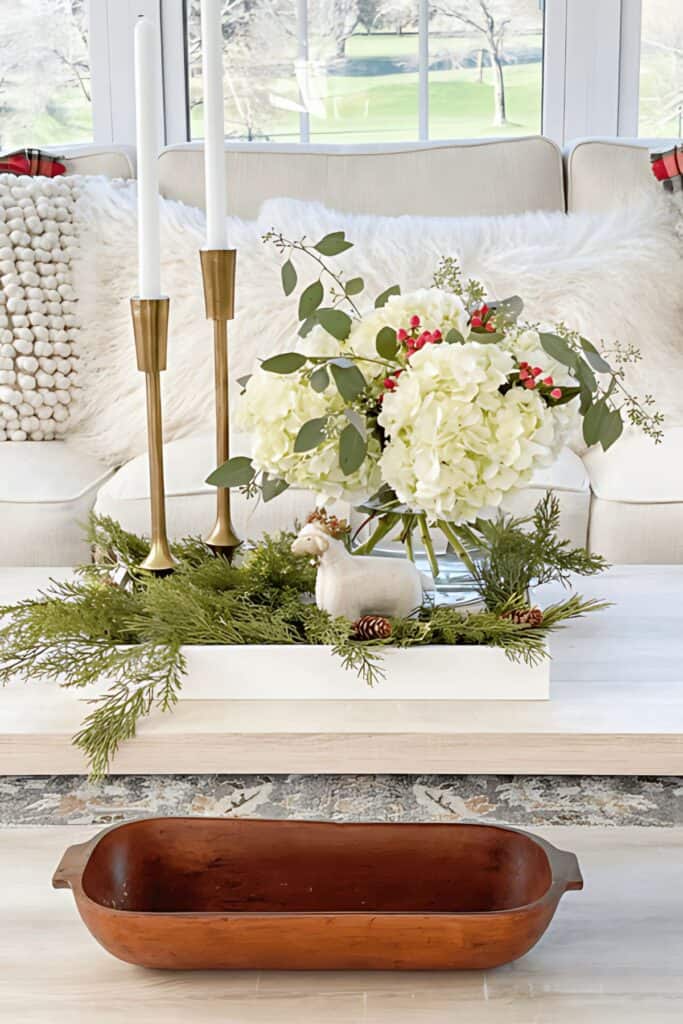 Christmas vignette with lamb e