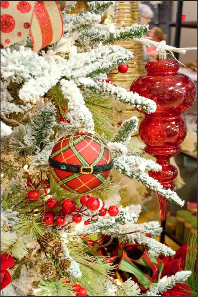 Ornaments on a Christmas tree