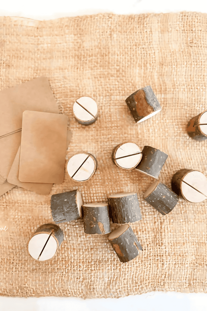 Wood round label holders and labels