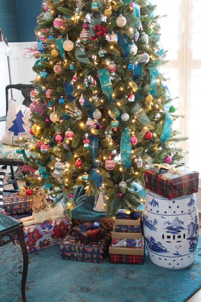 Beautiful Christmas tree in a living room