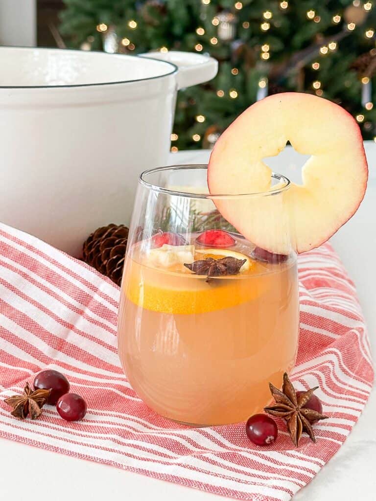 mulled cider in a glass