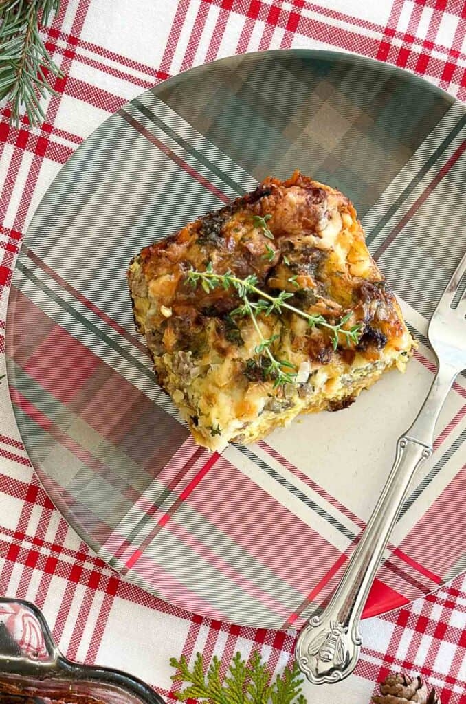 breakfast casserole- bite on a fork